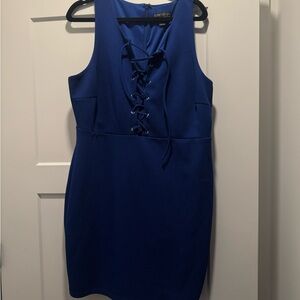 Forever 21 Royal Blue Lace-Up Backless Dress